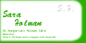 sara holman business card